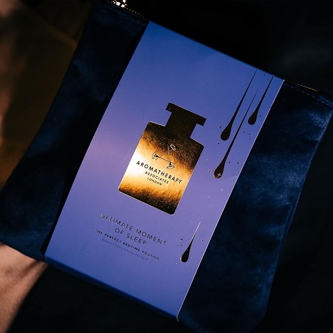 Aromatherapy Associates Ultimate Moment of Rest. Luxurious Holiday Gift Set Includes Deep Relax Bath and Shower Oil, Restful Mist, Body Butter and Eye Mask in a Velvet Bag (1 Count)