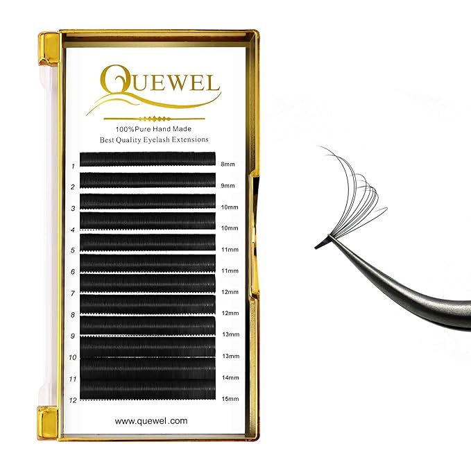 Volume Eyelash Extensions | 0.03-0.12mm | C/CC/D/DD Curl | 8-25mm Length | Easy Fan Volume Lashes 2D-20D Self Fanning Volume Lashes 0.05CC Mix-8-15mm Long Lasting Blooming Lashes(0.05CC Mix8-15)