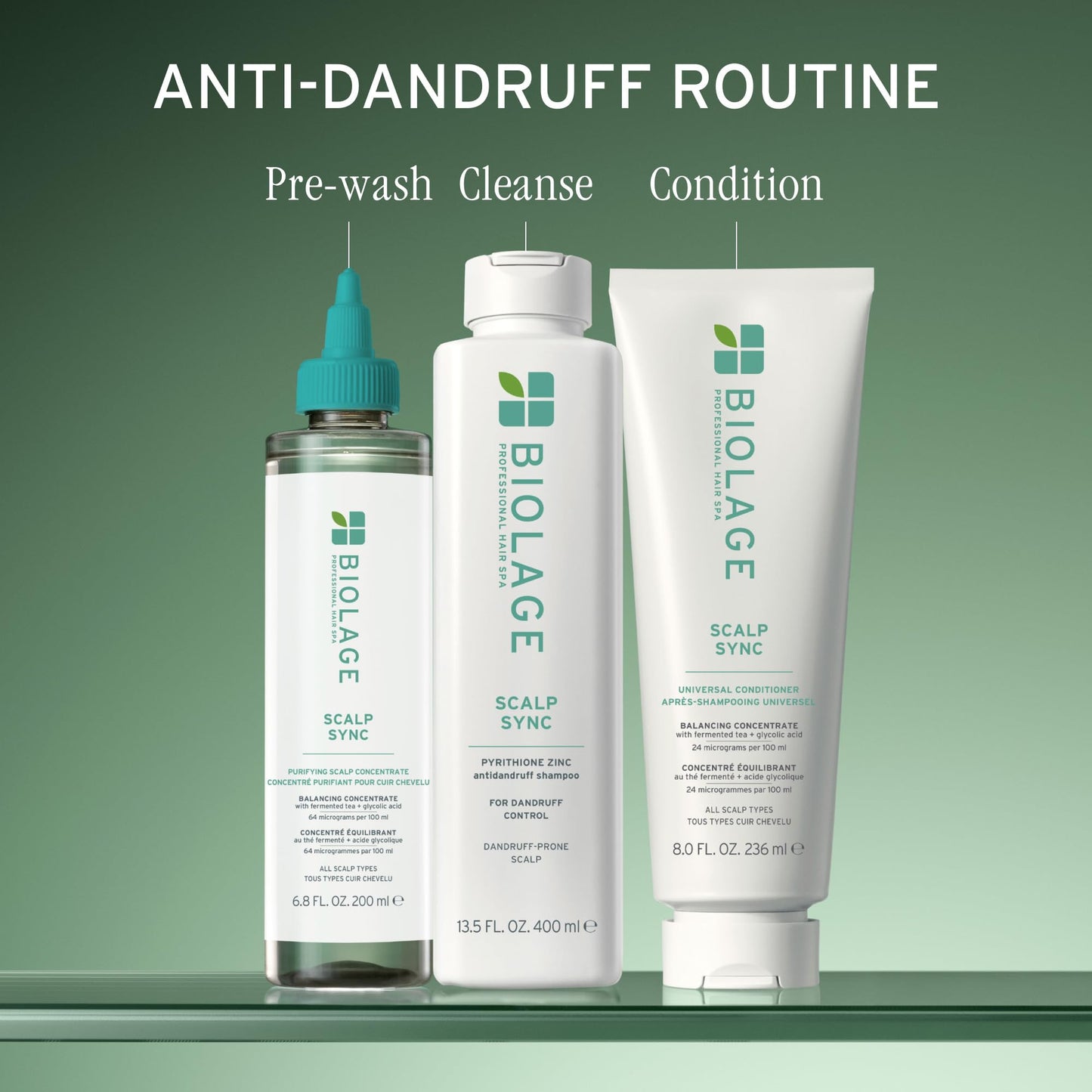 Biolage Scalp Sync Anti-Dandruff Shampoo - Controls Itchy Scalp, Deeply Cleanses, Moisturizing Dandruff Treatment, With Zinc Pyrithione, Vegan & Cruelty-Free, 13.5 Fl Oz