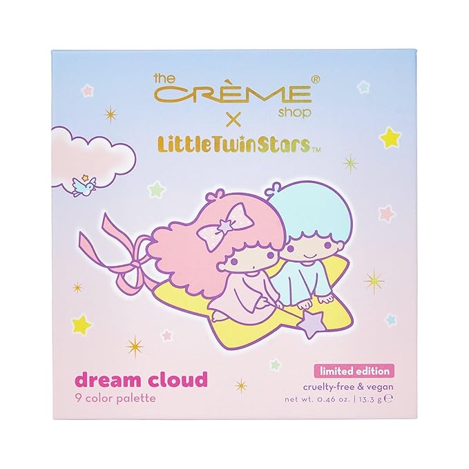The Crème Shop x Sanrio Little Twin Stars Dream Cloud Eyeshadow Palette: 9 Versatile Pigments Ethereal Mattes to Shimmers Ultra-Rich Pigmentation Compact with Mirror (Set of 1)