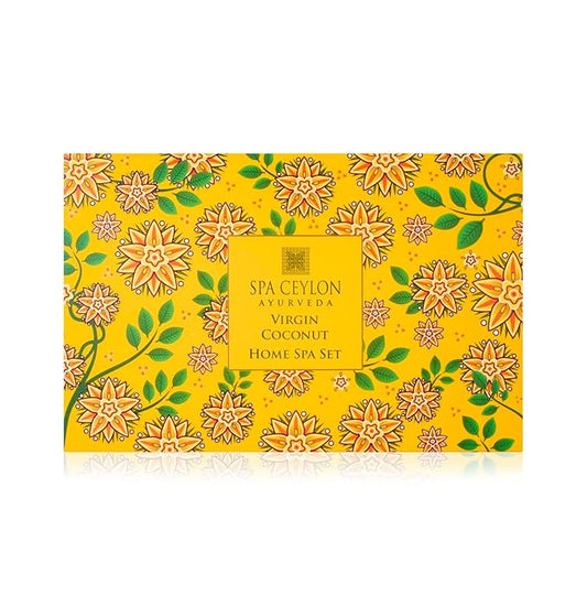 Spa Ceylon Virgin Coconut Home Spa Set | Body Care Set & Mini Travel Bag | Pamper Gift | Organic Bath Products