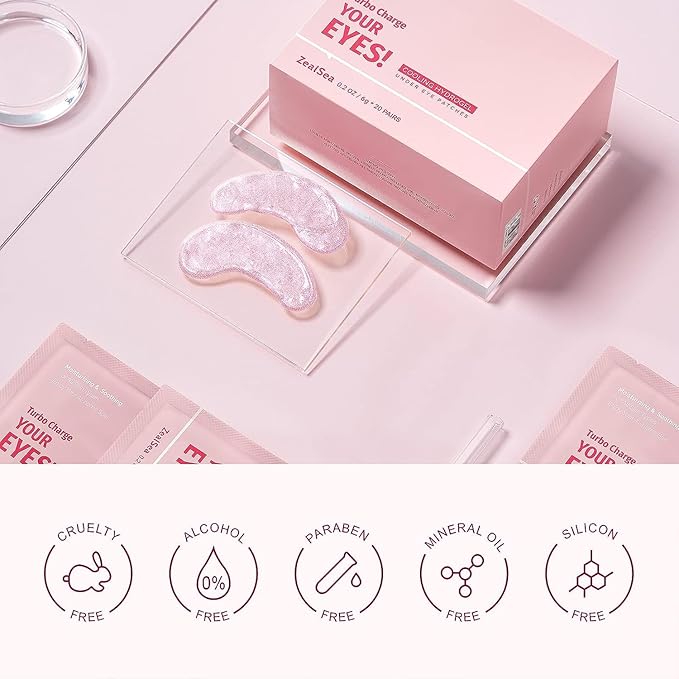 ZealSea 8 Pairs Under Eye Masks for Dark Circles and Puffy Eyes - Hydrating Eye Patches, Gel Eye Patches Eye Bags Treatment for Women - Cling to Eye Moisturizing Lighten Fine Lines