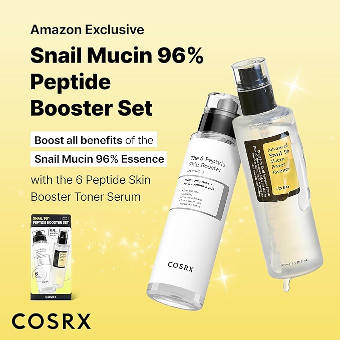 COSRX Snail Mucin 96% Peptide Booster Set - Amazon Exclusive - Korean Skin Care, Gift Sets, Skin Care Sets for Women, Advanced Snail Mucin Serum, Face Serum, Stocking Stuffers for Women