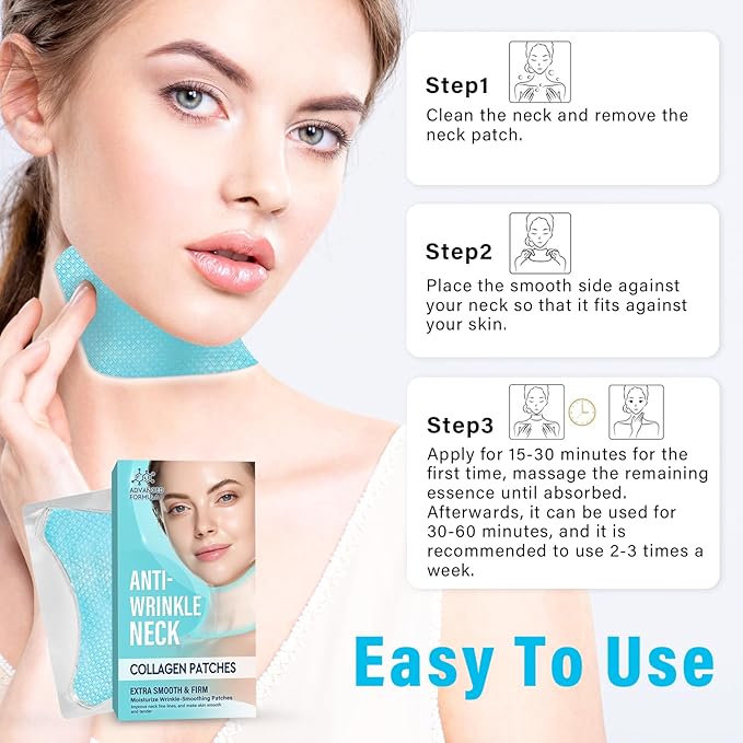 ITECFREELY Neck Wrinkle Patches, 5 PCS Smooth & Firm Fine Lines Wrinkle Patches, Moisturizing and Nourishing Collagen Facial Silicone Wrinkle Patches