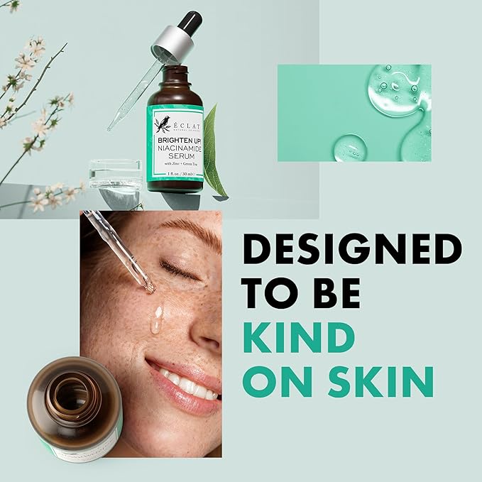 Eclat Skincare Clarifying Niacinamide Serum - 12% Niacinamide with Zinc PCA & Hyaluronic Acid - Hydrating & Soothing Formula - Facial Serum for Minimizing Pores - Stocking Stuffers for Women 1 Fl Oz