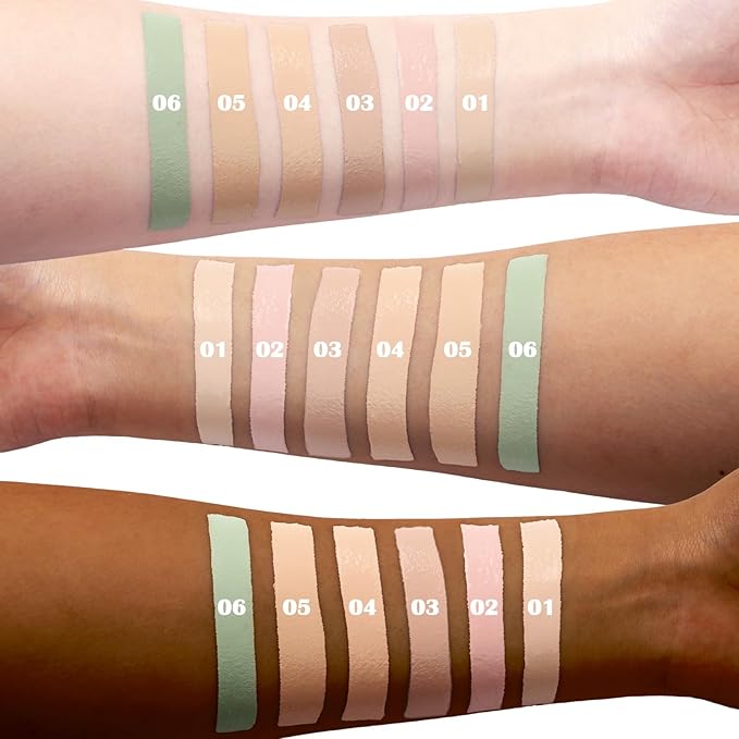 UCANBE Stay-Put Full Coverage Concealer, Long-Wear Waterproof, Under Eye Brightener Concealer, Color Corrector for Dark Circles, Acne, Blemishes, Redness Color Correcting Cream (06 GREEN)