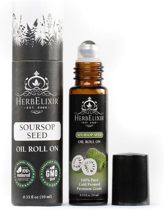 Soursop Facial Oil Roll On (10ml) Vitamin C Oil Face Roller for Ayurveda Skin Care, Face Oil, Skin Oil, Eye Roller, Facial Roller, Roller for Face, Nourish and Revitalize Skin