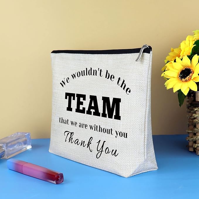 Boss Gift Coach Thank You Gift Makeup Bag for Women Leader Appreciation Gifts Cosmetic Bag Colleague Coworker Leaving Going Away Present Basketball Soccer Team Coach Leader Employee Birthday Gifts