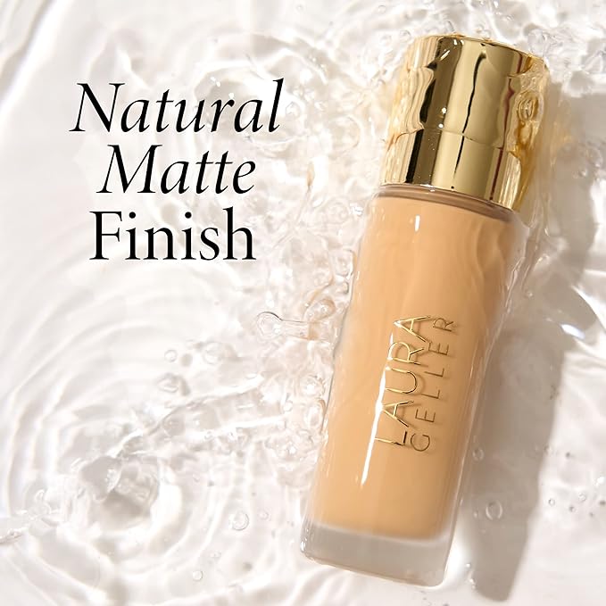 LAURA GELLER NEW YORK Double Take Liquid Foundation | Medium to Full Coverage, Natural Matte Finish, Deep