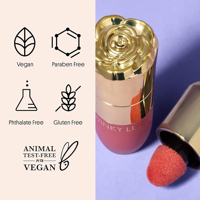 Winky Lux Cheeky Rose Liquid Blush, Gel-Cream With Buildable Color, Lightweight Velvet Finish for Long Lasting Color, Dusty Rose, Noble