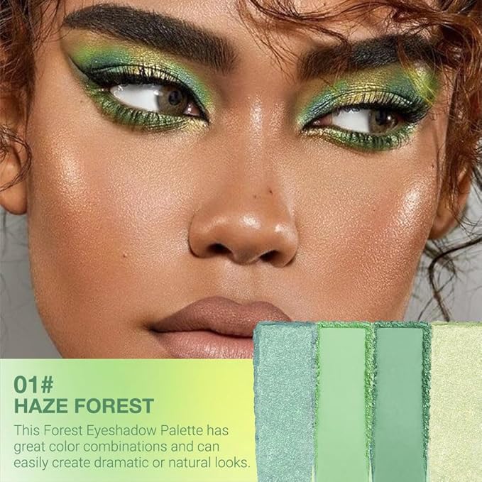 9 Colors Eyeshadow Palette Makeup,Eyeshadow Palette for Green Eyes,Blendable matte and shimmer,9 Green Eye Makeup