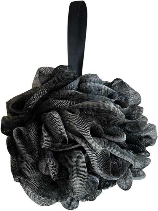 Black Bath Shower Loofah Exfoliating Body Back Scrubber Sponge for Women Men 60g (1 Pack)
