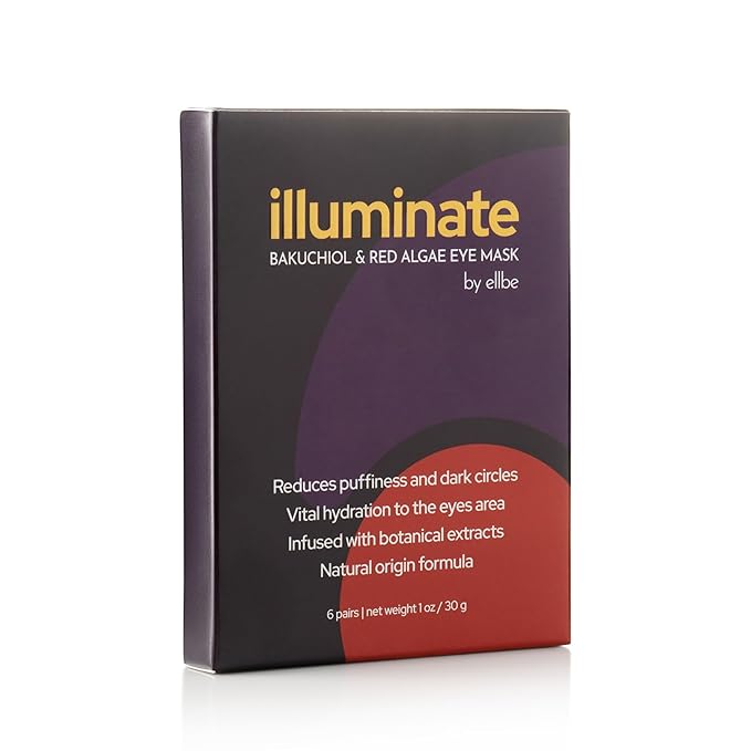 Bakuchiol Under Eye Mask – 6 Pairs Eye Patches for Puffy Eyes, Dark Circles, Fine Lines – Red Algae, Hyaluronic Acid, Natural & Biodegradable – Anti-Aging Hydrating Eye Treatment for Women & Men