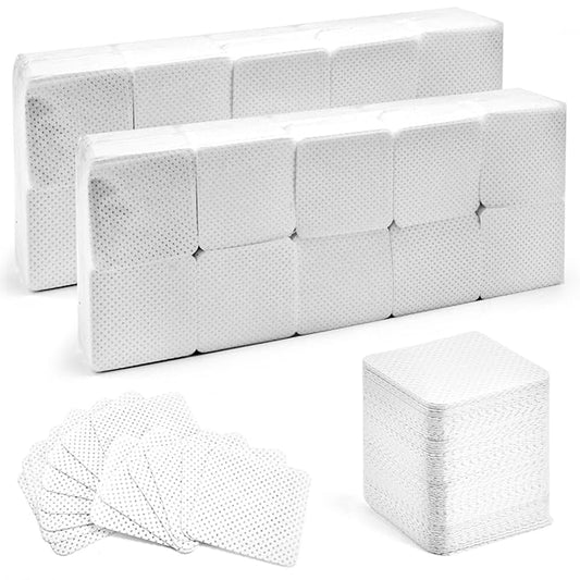 2000PCS Lint Free Nail Wipes White, Non-Woven Nail Polish Remover Pads - Soft Lint Free Wipes for Gel Fingernails - DIY Fingernails Salon Supplies