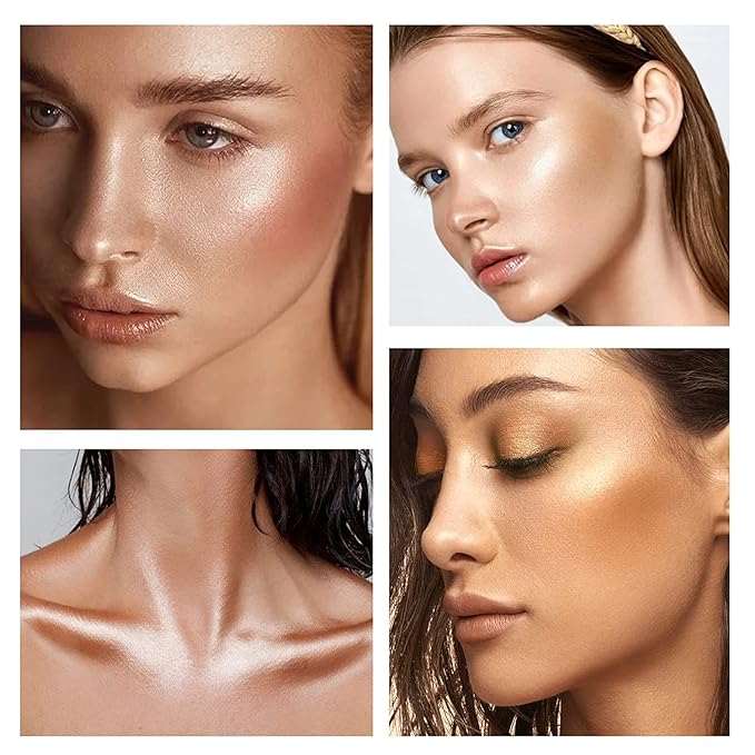 MAEPEOR Body Luminizer 6 Colors Waterproof Smooth Shimmer Face Body Glow Illuminator Non-sticky Liquid Body Highlight Illuminator (30 ML, 02 Metallic Gold)