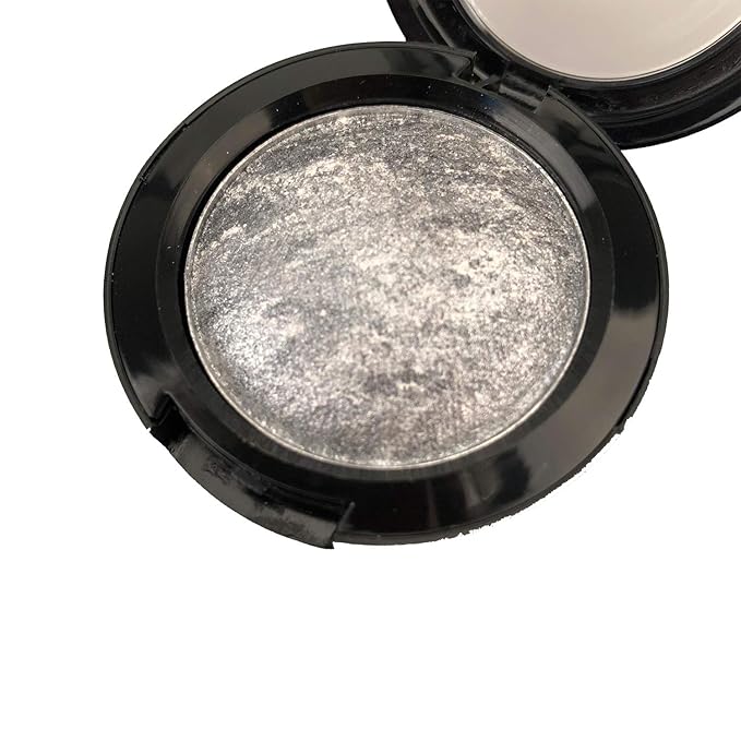 Mallofusa Single Shade Baked Eye Shadow Palette Shimmer Eyeshadow Powder Palette in 15 Metallic Colors Optional (Moon Light)