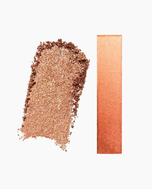 MAKE Beauty Multi-Chromatic Eye Shadow. Metal Reflecting Luminous Foil Finish Creamy, Buildable, Dimensional Long-wear, Crease-proof Powder Eyeshadow, Multichrome Shade - Alloy, Warm Copper