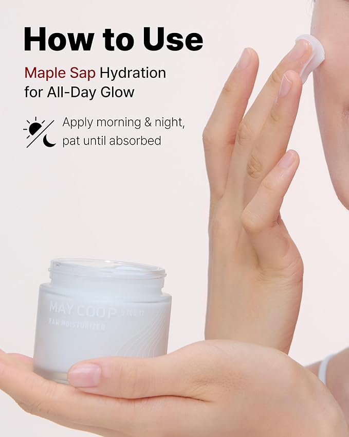 MAY COOP Raw Moisturizer Face Cream – Daily Hydrating Cream with Maple Sap for Deep Hydration, Softening & Nourishing - Korean Skincare, Vegan Clean Beauty, 2.8oz.