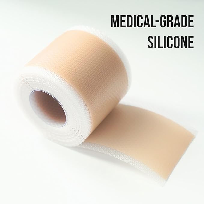 Quitch Silicone Scar Sheets for Surgical Scars, Silicone Scar Tape, C Section Recovery Must Haves, Tummy Tuck Recovery Must Haves, Postpartum Essentials Scar Treatment (Nude) 4x150cm