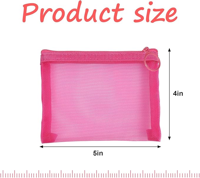 4" x 5" Mini Zipper Mesh Bags,Small Makeup Bag Pouch for Purse,Mesh Zipper Cosmetic Bags lipstick bag,Beauty Makeup Lipstick Cosmetic Accessories Organizer Travel Kit Storage Pouch 5PCS
