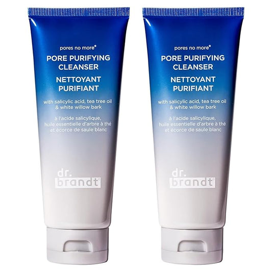Dr. Brandt Pores No More, Pore Purifying Cleanser - Non-Drying Gel - Helps to Minimize the Appearance of Pores & Dissolves Impurities - 3.5 fl oz, Pack of 2