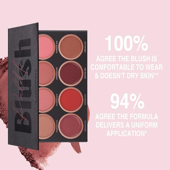 Professional Blush Makeup Palette, 8 Colors Blush and highlighter Palette Matte Powder Bright Shimmer Mineral Contour Blush Palette Makeup Blush Pallet