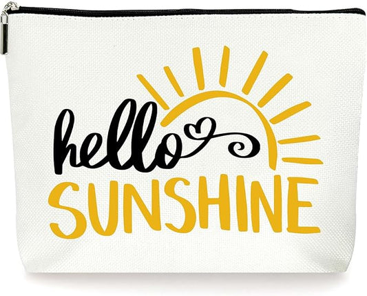 Boho Sunshine Makeup Bag - Cute Yellow Accessories, Inspirational Decor, Ideal Return Gift for Women