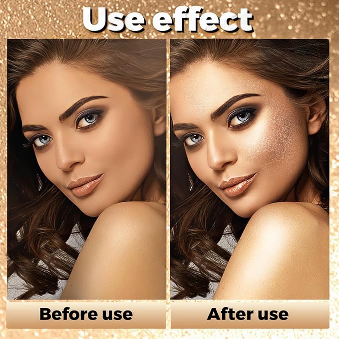 Body Shimmer Powder, 2PCS Glitter Highlighter Powder for Face, Liquid Highlighter Blush Body Glow Shimmer Powder Fairy Brightening Makeup Stick for Eyes, Hair (Sliver, 1.13 Ounce (Pack of 1))