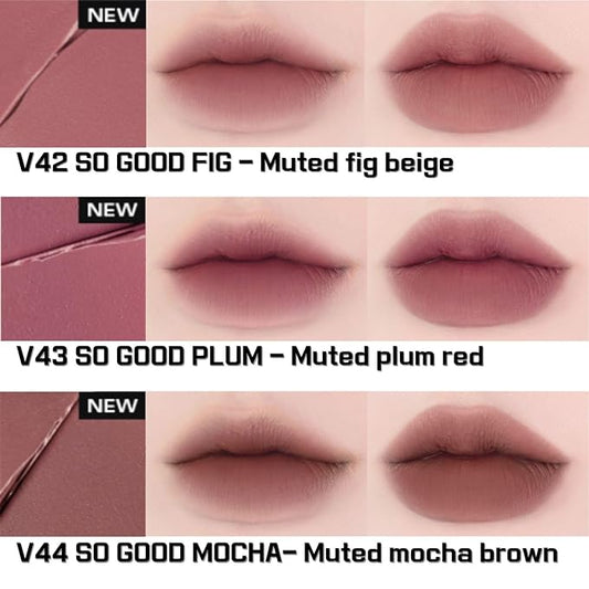 BBIA Last Velvet Tint - Soft & Creamy Matte Finish Lip Stain, Blur Effect with Velvety Texture, Long-Lasting, High Pigment, Lightweight, Non-Drying, Vegan, Korean Lip Makeup (V43 SO GOOD PLUM)