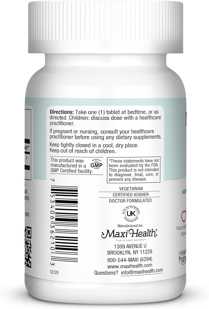 Maxi Health Melatonin 5mg Extra-Strength Fast Acting Melatonin – Encourage Natural Sleep with Melatonin'– Non-Habit Forming Sleep Support Kosher (100 Units)