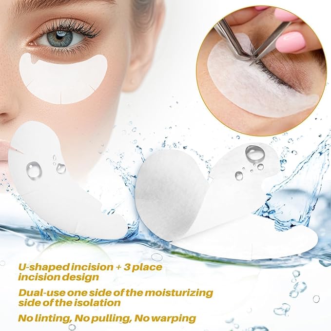 50 Pairs Hydrogel Eye Gel Pads - Eye Pads Lash Extensions Supplies Natural Hydrogel Eyes Patch Lash Tech Makeup Artist Beauty Professionals Must Haves Under Eye Patches Kit