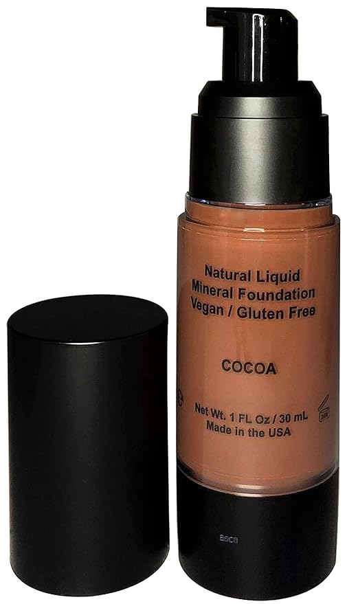 Mom's Secret 100% Natural Liquid Foundation, Organic, Vegan, Aloe Based, Natural Sun Protection, Gluten Free, Cruelty Free, Made in the USA, 1FL Oz. (Cocoa)