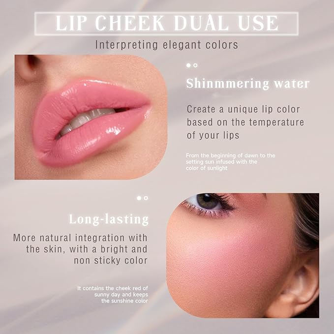 Color Changing Blush Stick for Cheeks Makeup,Clear Blush PH Temperature Changing Pink Cream Blusher Magic Waterproof Face Stick Multi-Use Lips and Cheek Tint,Matte Finish Natural Lightweight