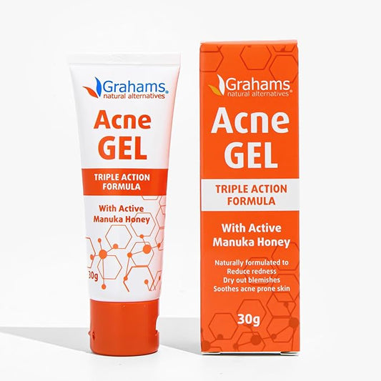 Acne Gel Morning & Night Spot Treatment Pimple Cream for Face, Back & Body - All Natural with Witch Hazel, Honey, Aloe Vera, for Oily Skin & Blemish Control (1.06 oz)