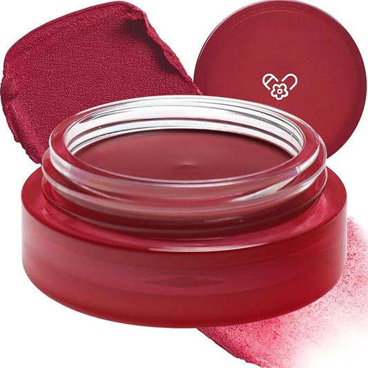 AOU FLOOFY MATTE BALM Tinted Balm Blusher for Lips and Cheeks 0.15Oz (06 Red Balm)
