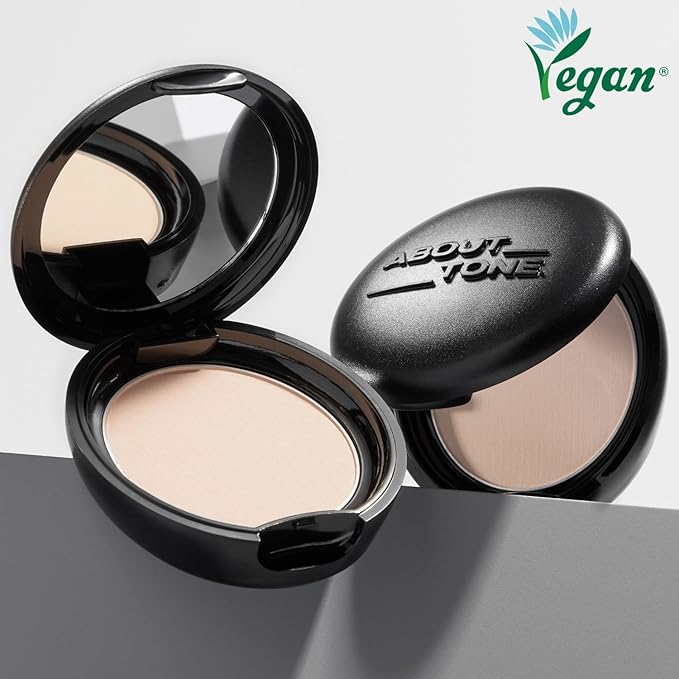 Blur Powder Pact 0.32oz - Pressed Powder Compact with Mirror and Puff Makeup Setting Finishing Blurring Natural Translucent Lightweight Face Sebum Oil Control Vegan Formula (1.5 COOL FAIR)