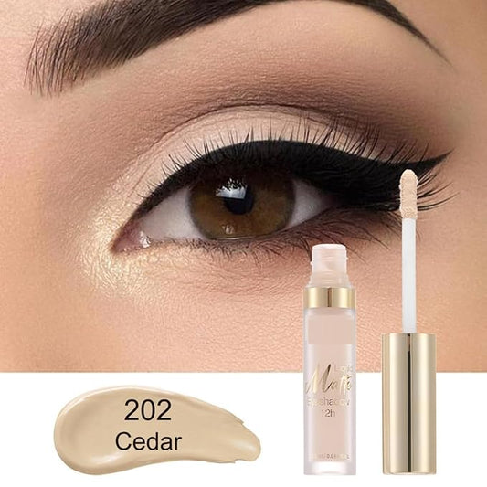 MAEPEOR Matte Liquid Eyeshadow 8 Colors Naked Smooth Creamy Eyeshadow Long Lasting and Waterproof Lightweight Cream Eye Shadow (P02 Cedar)