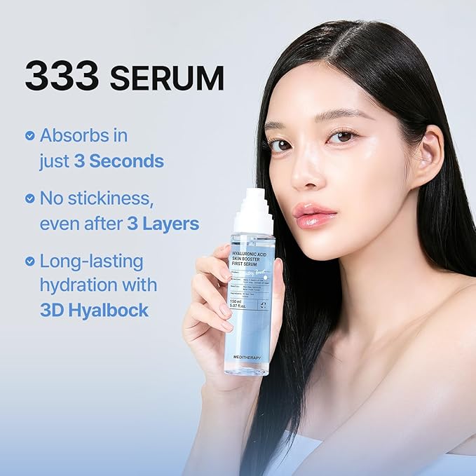 Meditherapy Hyaluronic Acid Serum XXL 150ml (5.07 fl.oz.) – Ultra Hydrating 333Serum for Glowing Skin, Face Moisturizer, Non-Sticky, Anti-Aging & Wrinkle Care, Korean Skin Care