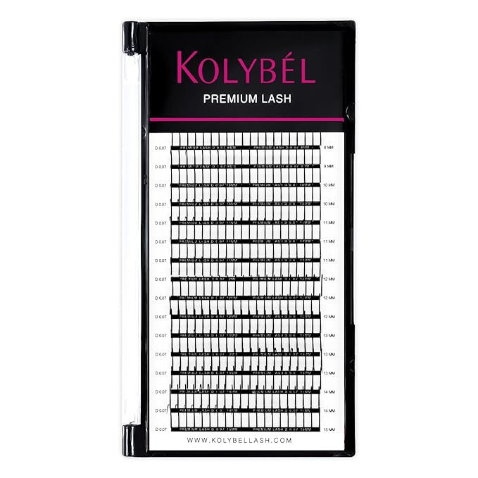 KOLYBEL Premade Fan Spikes Lash Extensions 0.07mm D Curl 8-15mm Mixed Tray Wipsy Volume Lash Extensions 320 Spikes Fans Matte Black Eyelash Extension Supplies（0.07-D,8-15mm）