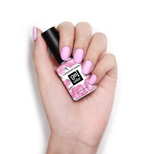 LONDONTOWN UV/LED Gel Nail Polish - Long Lasting, Chip Resistant High Shine Color - Glossy Muted Pink, Lemonade Pop, 12ml/.40fl oz