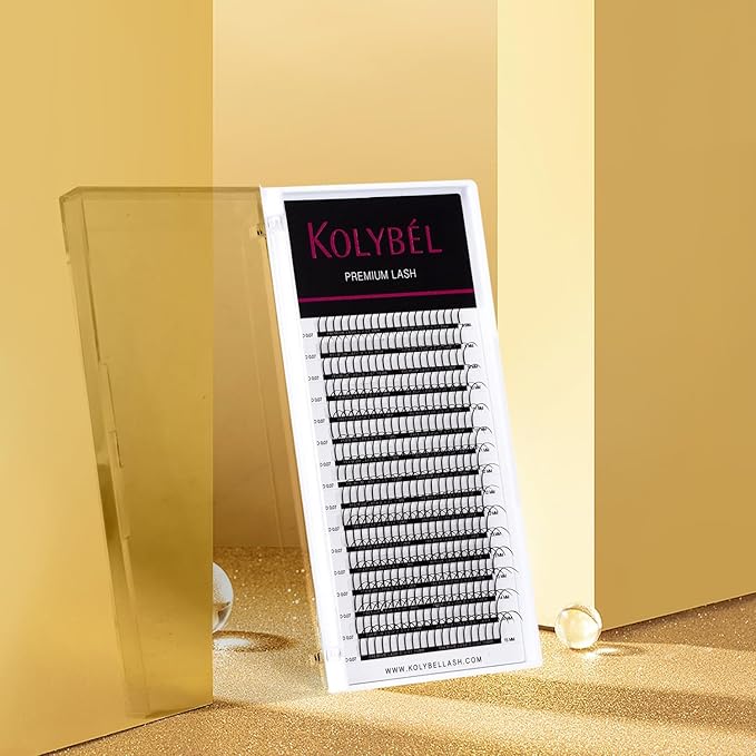 KOLYBEL Premade Fan Spikes Lash Extensions 0.07mm D Curl 8-15mm Mixed Tray Wipsy Volume Lash Extensions 320 Spikes Fans Matte Black Eyelash Extension Supplies（0.07-D,8-15mm）