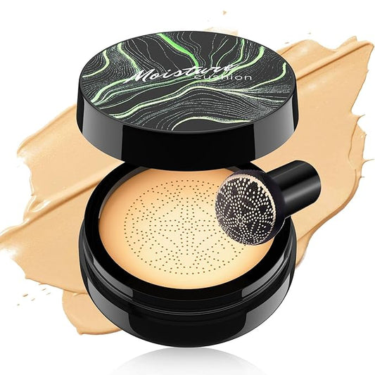 Mushroom Head Air Cushion CC Cream Foundation Moisture Cushion BB Cream for Women & Girls All Skin, Waterproof Full Coverage Self Adjusting Concealer (Buff Beige)