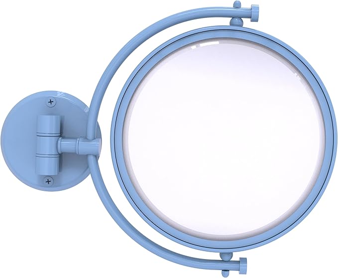 Allied Brass WM-4/3X-FTB 8 Inch Wall Mounted Make-Up Mirror 3X Magnification, Flat Troll Blue