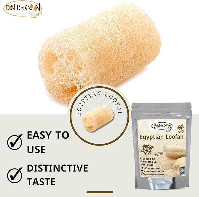 1 Pcs Egyptian Loofah Luffa Loffa Lofa Loofa Scrubber Natural SPA Beauty Bath Body Luxurious Premium for Skin Exfoliating (21.5" / 54 cm)