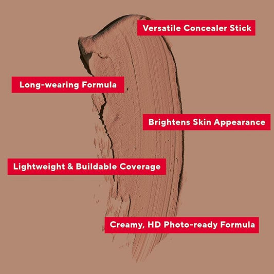 Mirabella Perfecting Longwear Cream Concealer Stick, Weightless & Versatile Hydrating Concealer Makeup Highlights, Contours, Soothes, Nourishes & Moisturizes Skin, Age-Defying Benefits, Medium/Dark IV