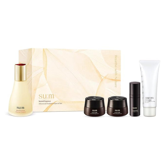 SU:M Secret Essence Advanced Treatment Special Set (2.7 fl oz) (5-piece set) - Korean skin care, Skin Barrier Repair Hydrating Serum gift set, sets & kits