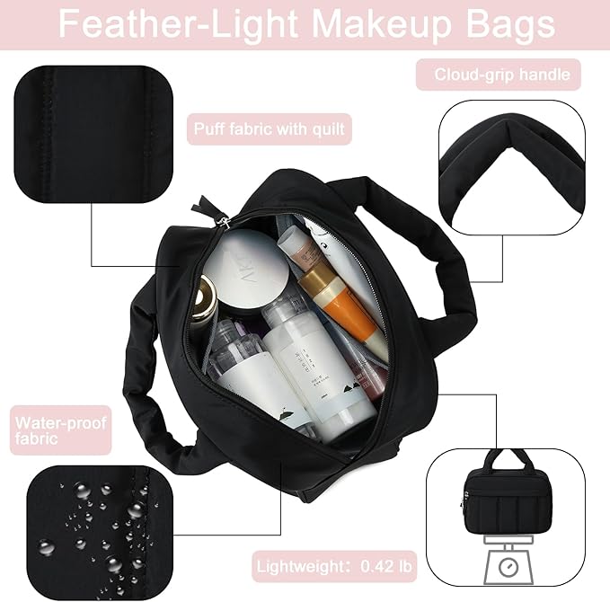 Makeup Bag for Women Cosmetic Bag Large Make Up Organizer Travel Toiletry Bags Waterproof Zipper Tote Pouch Purse for Girls