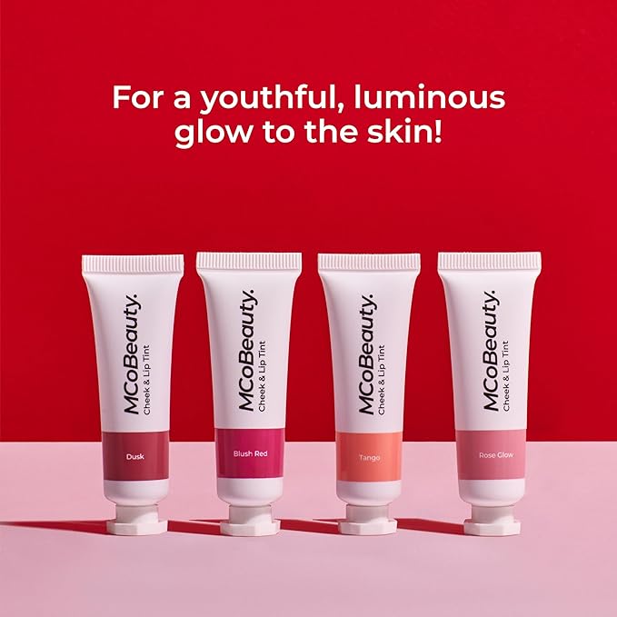 MCoBeauty Cheek & Lip Tint, Rose Glow, Vibrant Pop of Color for Cheeks and Lips, Vegan, Cruelty Free Cosmetics