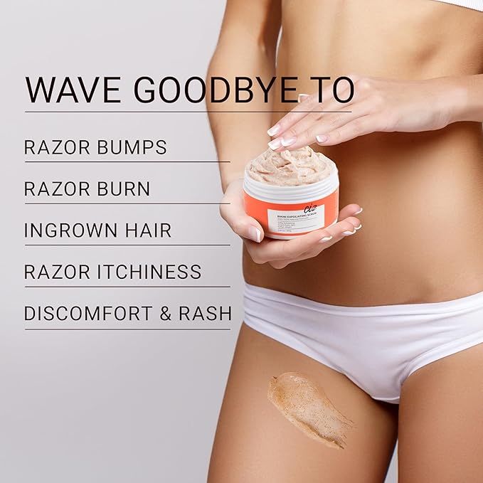 Bikini Area Exfoliator, Exfoliating Scrub for Bikini Area, Ingrown Hair Treatment for Bikini Area, Razor Bump Treatment for Bikini Area, Sugar Scrub for Bikini Area, Shaving Exfoliator Scrub for Women