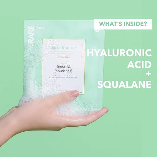 Élixir Intense - Nourishing Facial Sheet Mask - Hydrating & Brightening - With Hyaluronic Acid & Squalene - Nourishing, Firming & Revitalizing - Multi-Active Serum Formula - 1 Pack